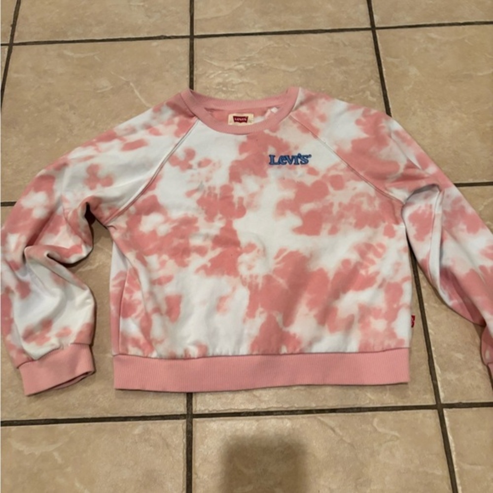 10/$20🔥Levi's‎ Pink and White Tie-Dye Sweatshirt